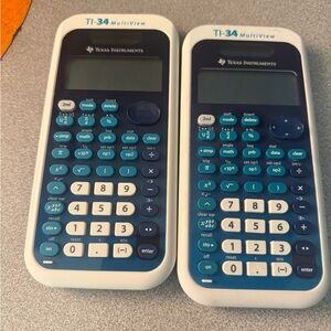 Texas Instruments TI-34 MultiView Blue and White Calculators